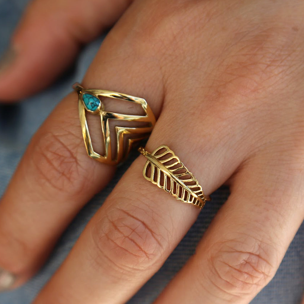 Brass Fern Leaf Ring