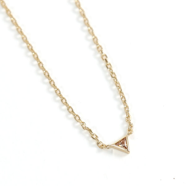 Triangle Champagne Pendant Necklace