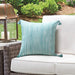 Outdoor Square Pillow / Striped Turquoise