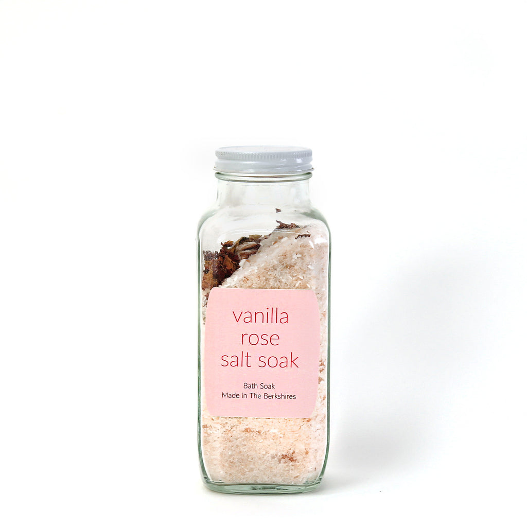 Essential Oil Bath Salt Soak Bottle / Vanilla Rose