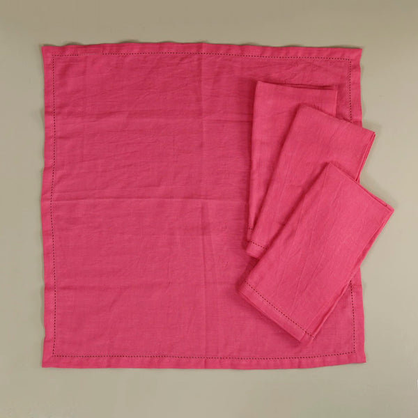 Vikolino Linen Napkin Sets (4pc) / Raspberry