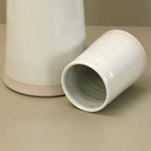 W/R/F Thrown Ceramic Vases / White