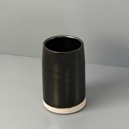 W/R/F Thrown Ceramic Vase / Large / Black