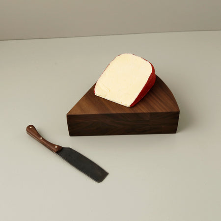 Cheese Block with Knife / Walnut