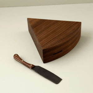 Cheese Block with Knife / Walnut