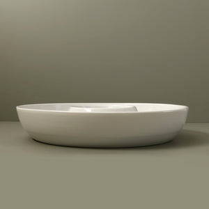White Ceramic Chip & Dip Bowl