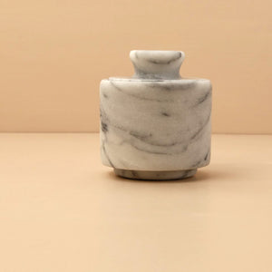 White Marble Salt Cellar with Lid