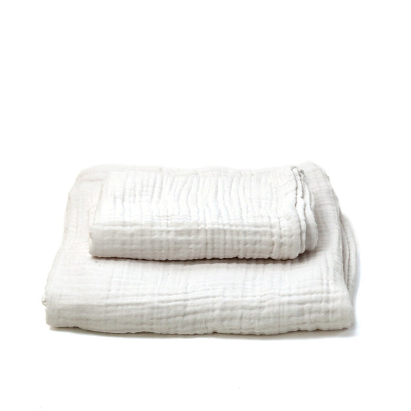 Luxury Muslin Bath Linens / White