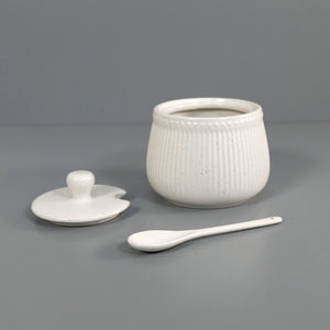 White Speckled Sugar Pot