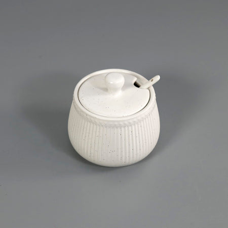 White Speckled Sugar Pot