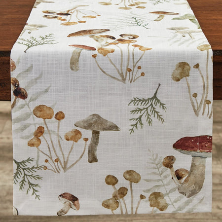 Wild Mushrooms Table Runner / 15" x 72"