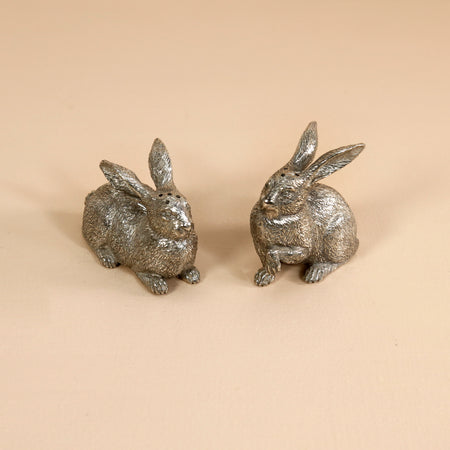 Pewter Salt & Pepper Shakers / Wild Hare