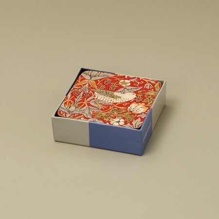 William Morris Strawberry Thief Coasters 6pc / Red