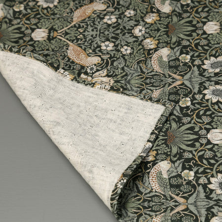 William Morris Linen Table Runners / Strawberry Thief Green