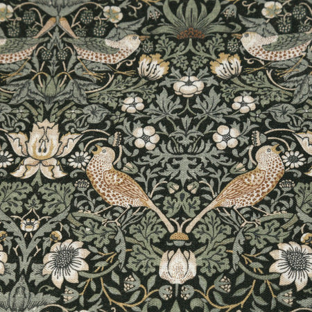 William Morris Linen Table Runners / Strawberry Thief Green