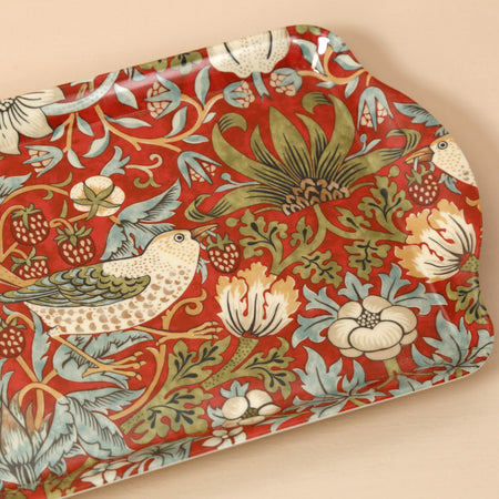 William Morris Strawberry Thief Melamine Sandwich Tray / Red