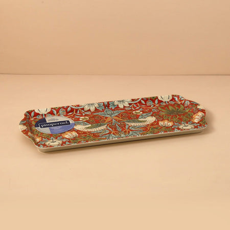 William Morris Strawberry Thief Melamine Sandwich Tray / Red