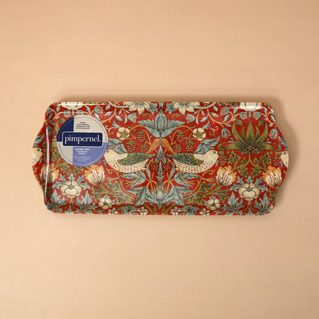 William Morris Strawberry Thief Melamine Sandwich Tray / Red