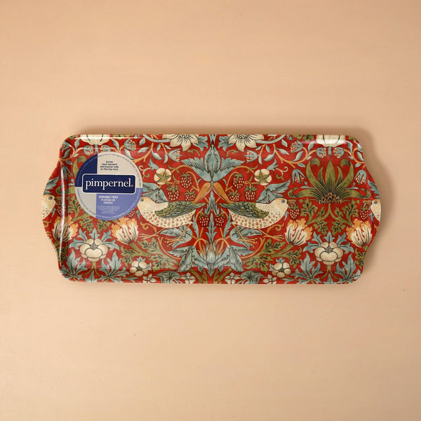 William Morris Strawberry Thief Melamine Sandwich Tray / Red