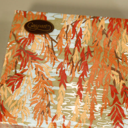 Caspari Paper Cocktail Napkins / Willows Coral
