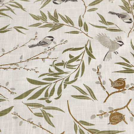 Willow Thicket & Birds Table Runner / 16" x 98"