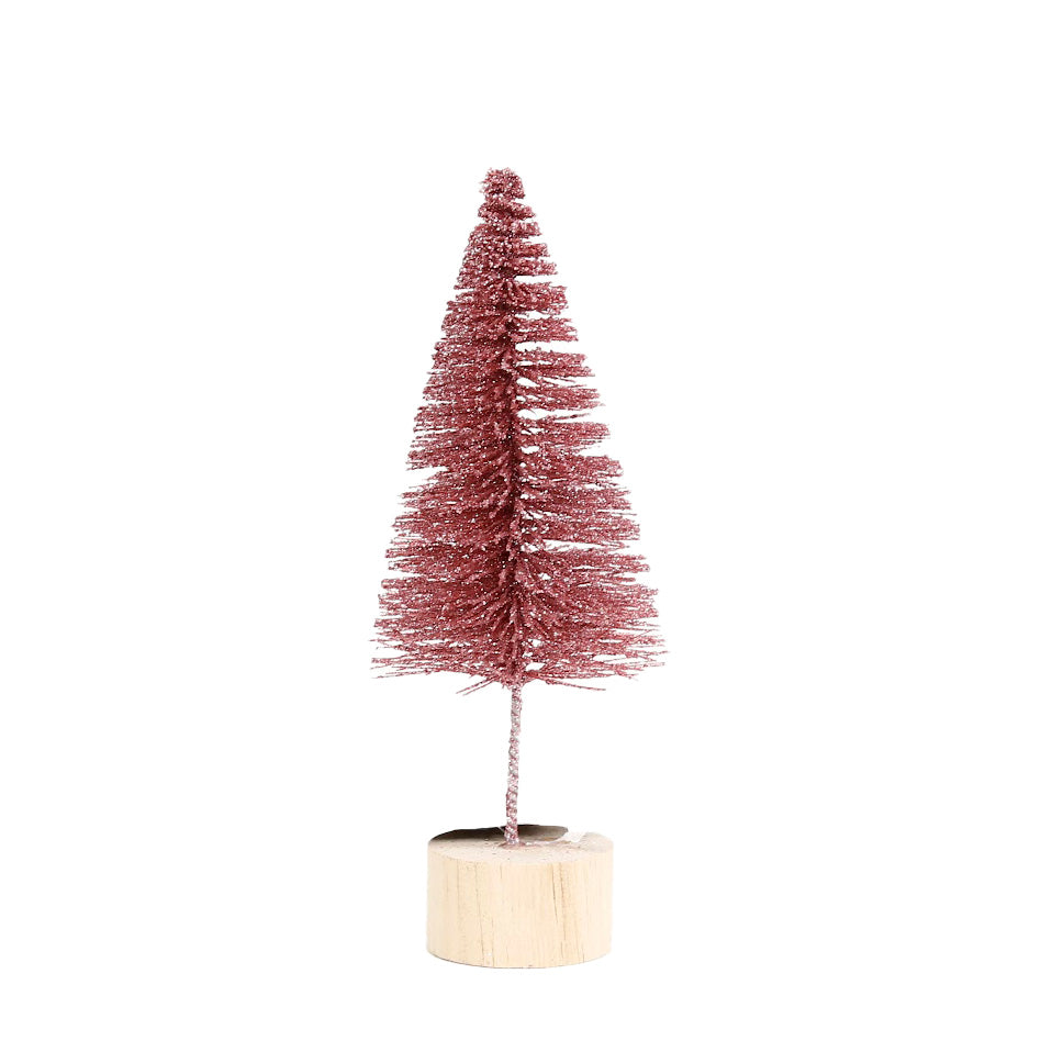 Wine Glitter Bottle Brush Tree / Small