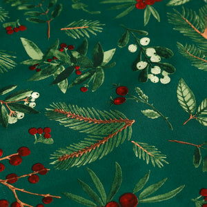 Winterberry Cotton Table Runner / 14" x 72"