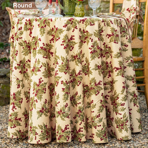 Winterberry Tablecloth / Dark Ecru