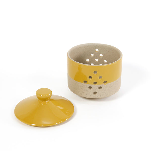 Ceramic Garlic Keeper / Ochre