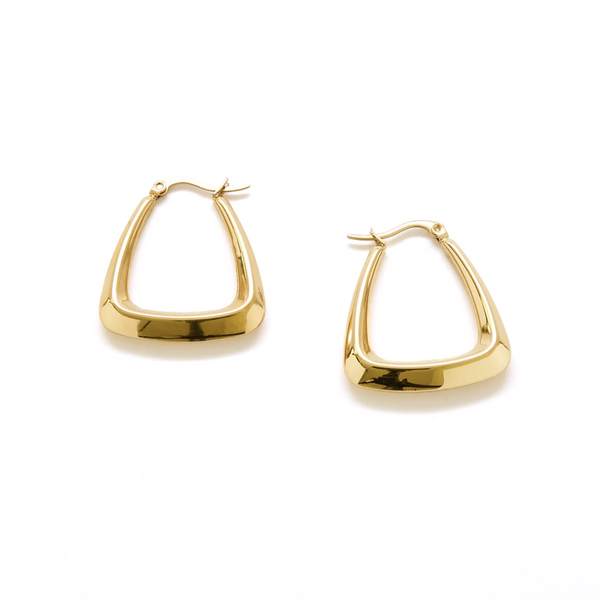 Triangle Hoop Earrings / Medium / Gold