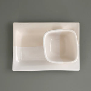 4" Square Bowl / White Duo