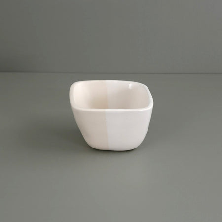 4" Square Bowl / White Duo