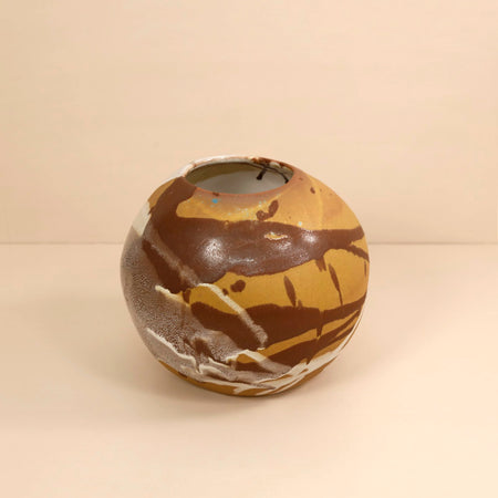 Large Sphere Vase / Marble Ochre