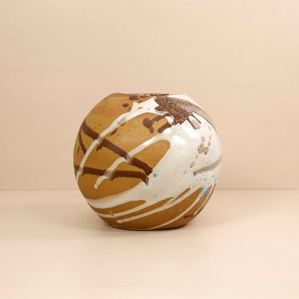 Large Sphere Vase / Marble Ochre