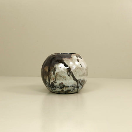 Small Sphere Vase / Marble Charcoal