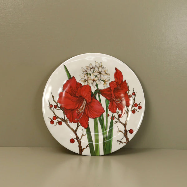 Amaryllis Bamboo Christmas Dinner Plate