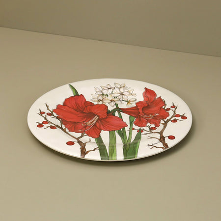 Amaryllis Bamboo Christmas Dinner Plate