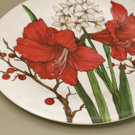 Amaryllis Bamboo Christmas Dinner Plate