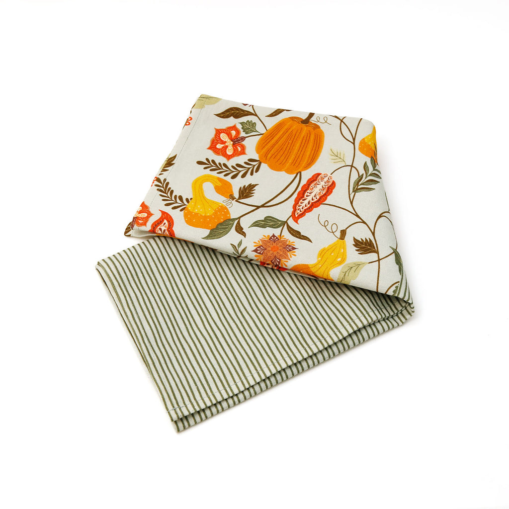Pumpkin Garden Autumn Cotton Tea Towel