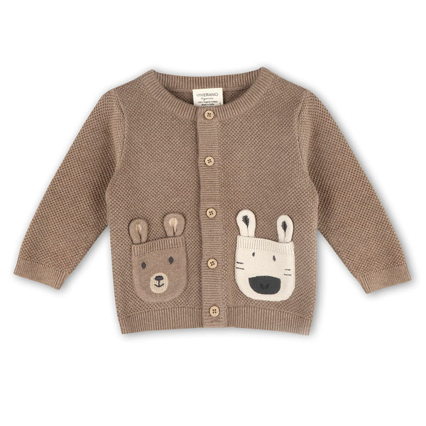 Animal Pocket Cardigan Sweater