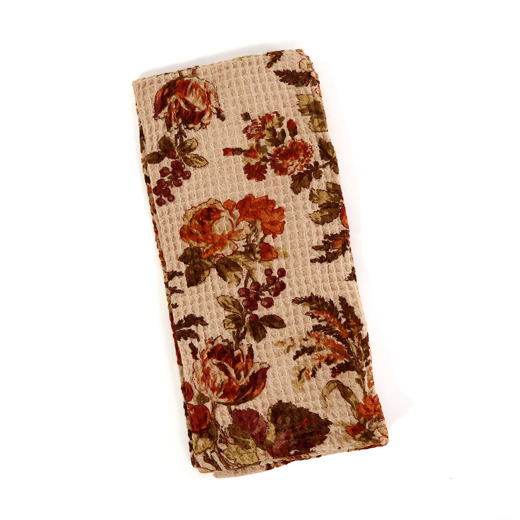 Printed Waffle Tea Towel / Bountiful Harvest