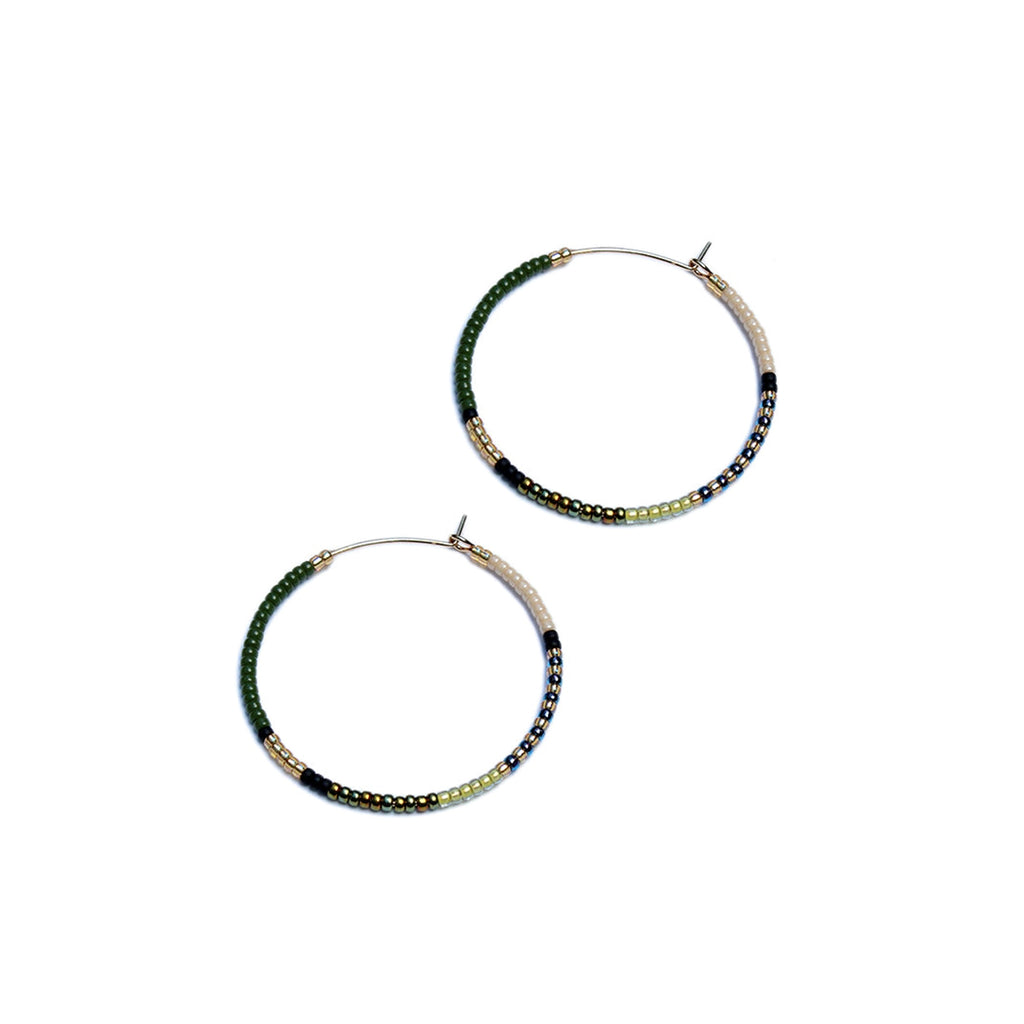 Aryna Hoop Earrings / Small / Olive
