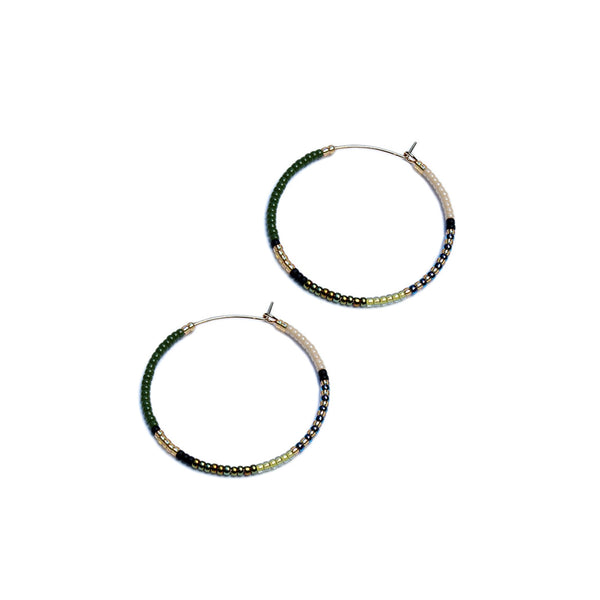 Aryna Hoop Earrings / Small / Olive