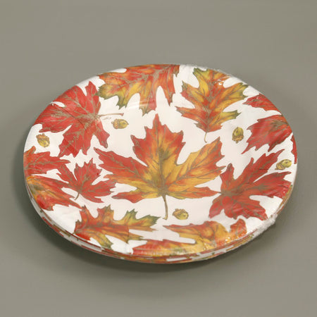 Caspari Paper Salad & Dessert Plates / Autumn Hues White