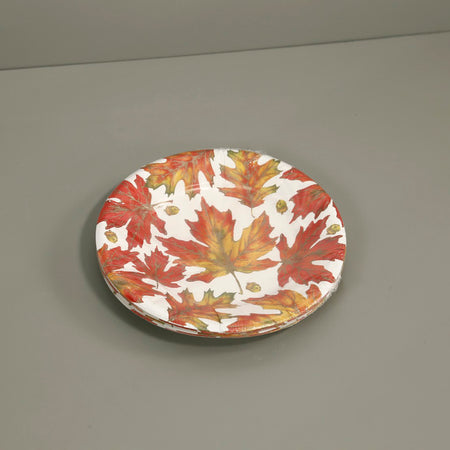 Caspari Paper Salad & Dessert Plates / Autumn Hues White