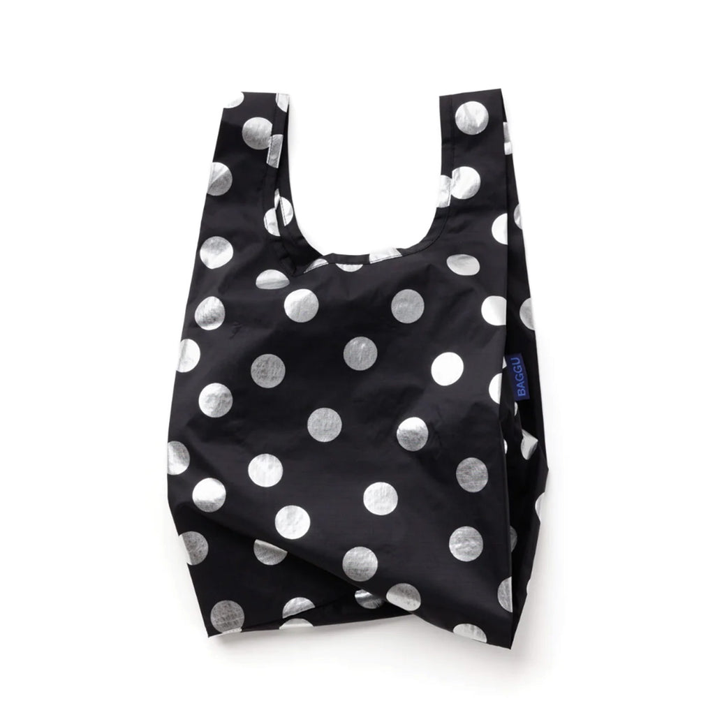 Baggu Baby Grocery Bag / Silver Metallic Polka Dot