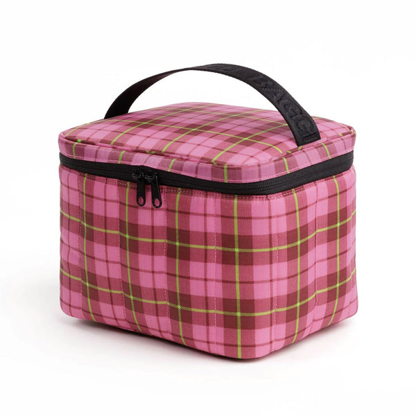 Baggu Puffy Lunch Bag / Azalea Pink Tartan