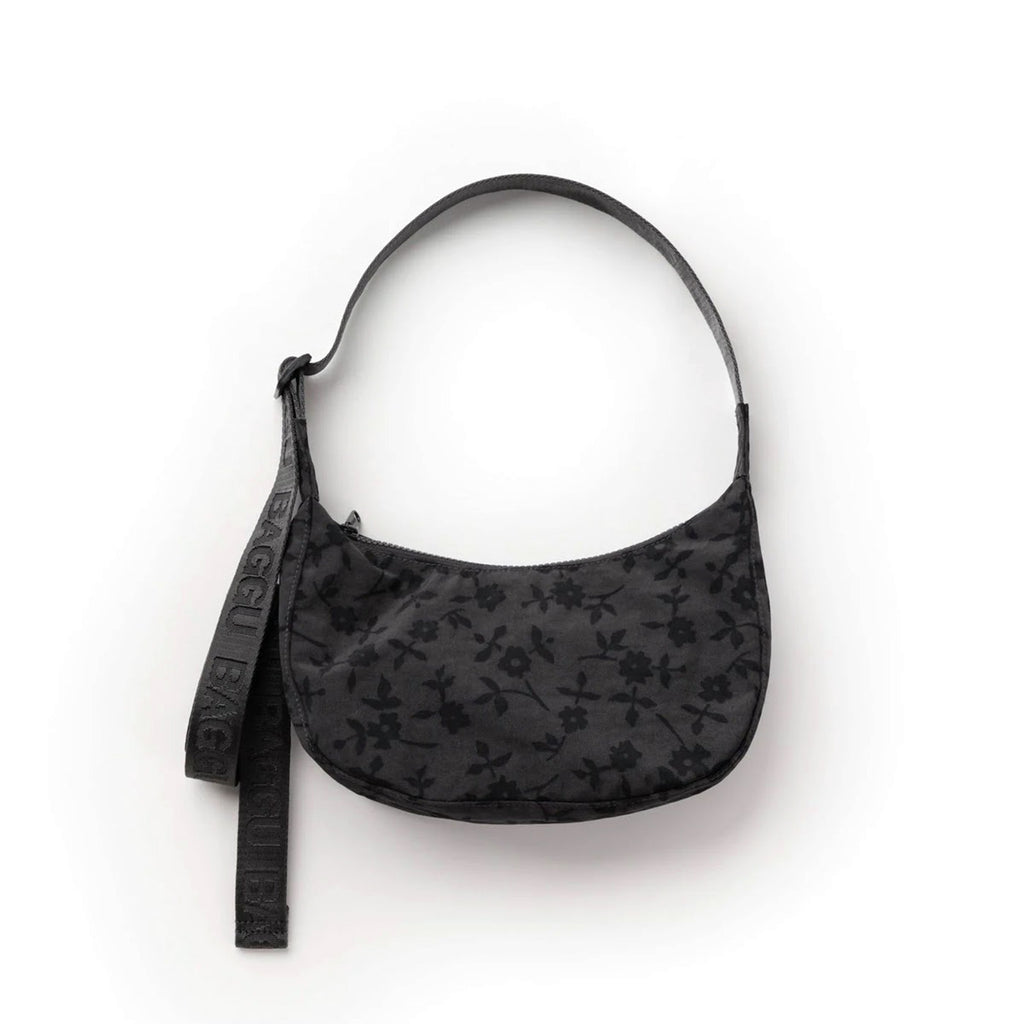 Baggu Small Crescent Bag / Charcoal Ditsy Floral