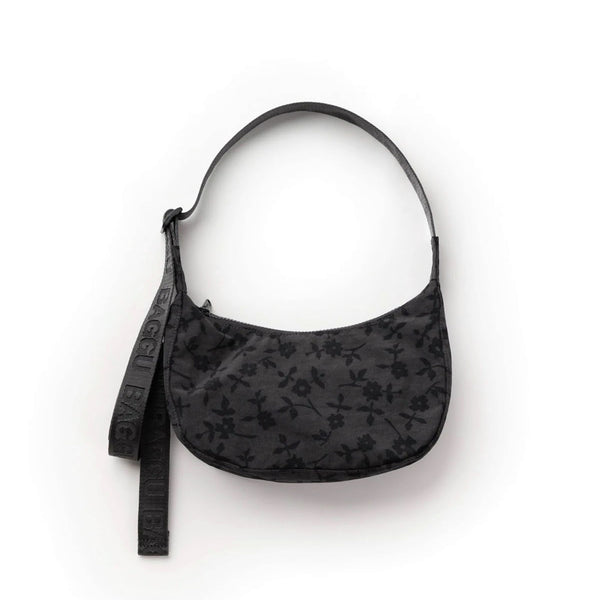 Baggu Small Crescent Bag / Charcoal Ditsy Floral