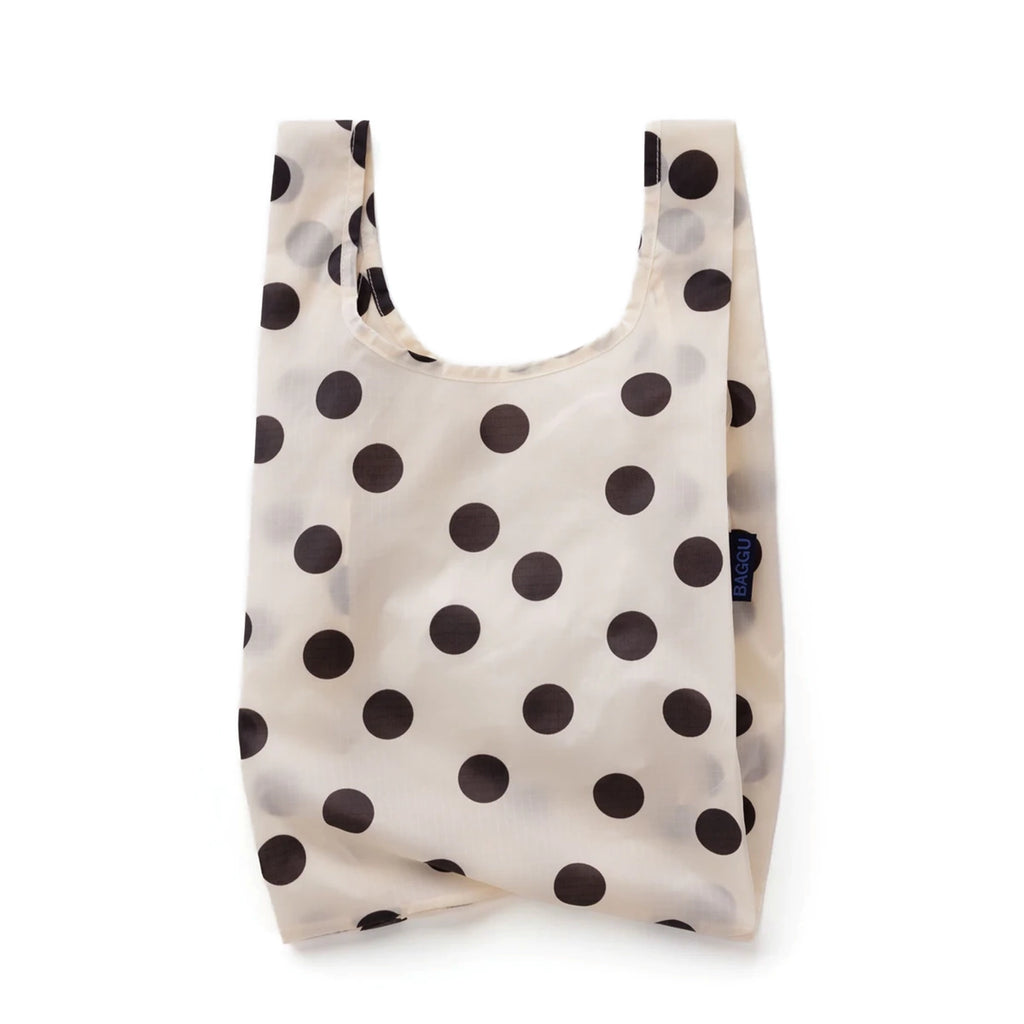 Baggu Baby Grocery Bag / Cream and Black Polka Dot